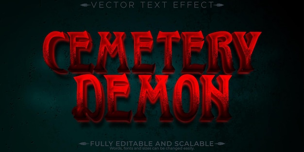 Free Vector halloween monster text effect editable horror and scary text style