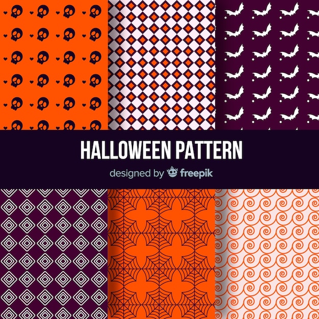 Halloween pattern collection with geometric design