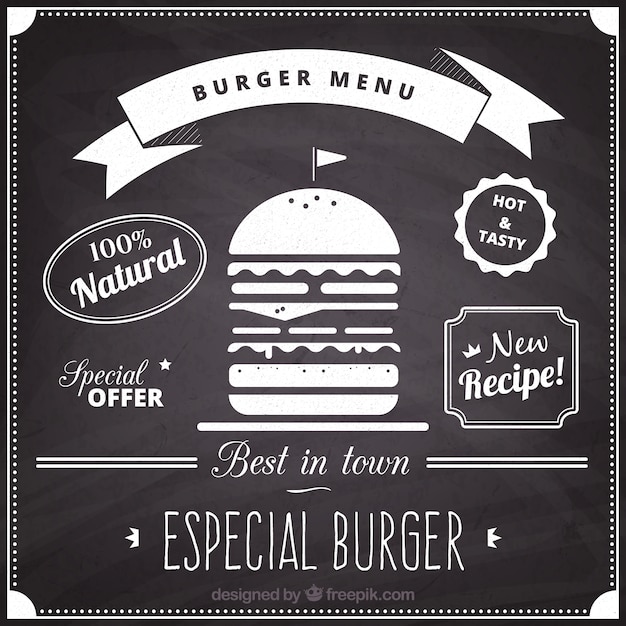 Free Vector hamburger menu blackboard