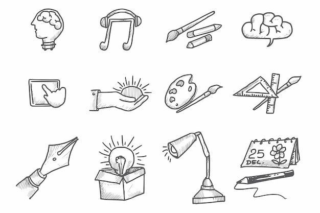 Free Vector hand draw business idea doodles sketch design