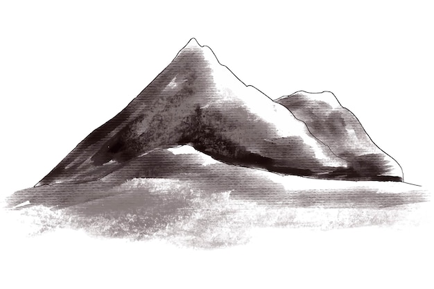 Hand draw landscape with mountain design