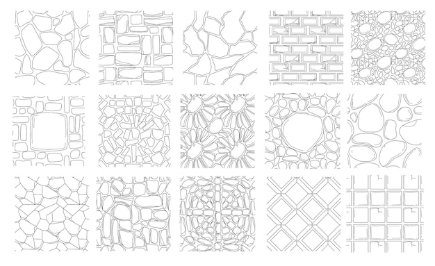 Free vector hand drawing seamless patterns of street pavement
