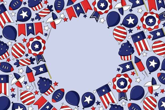 Free Vector hand drawn 4th of july background