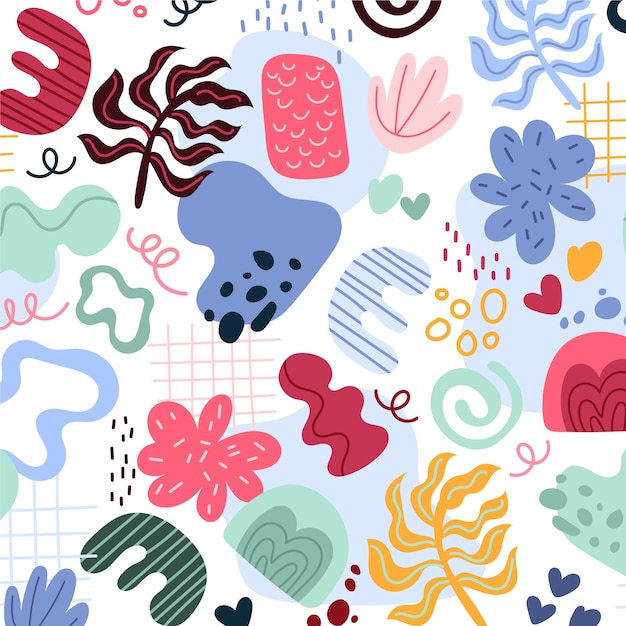 Free Vector hand drawn abstract doodle pattern design