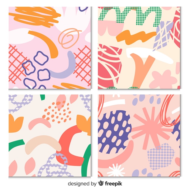 Free Vector hand drawn abstract pattern collection