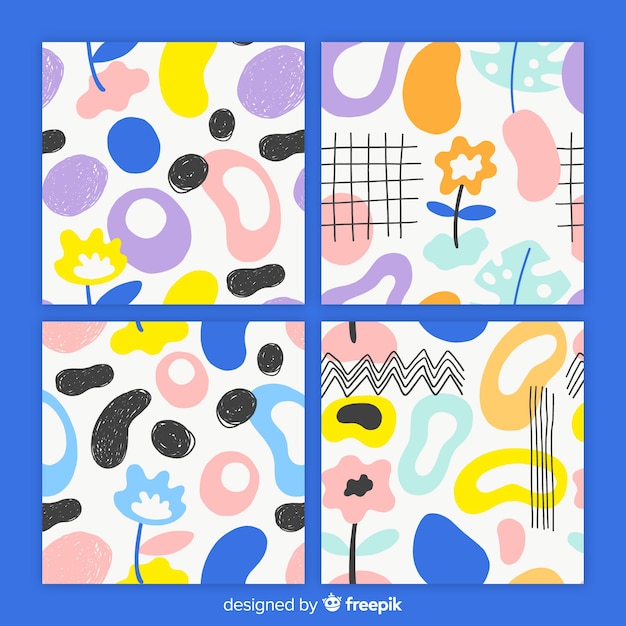 Free vector hand drawn abstract pattern collection