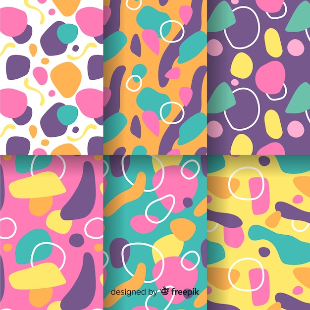 Hand drawn abstract pattern set