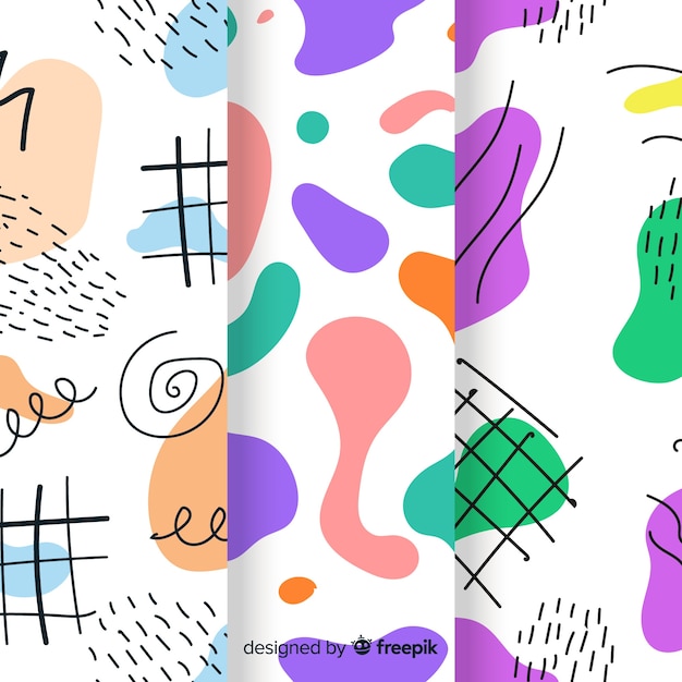 Free vector hand drawn abstract pattern set