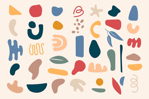 Free vector hand drawn abstract shapes collection