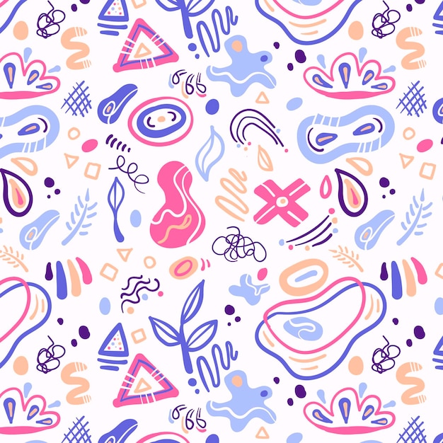 Free Vector hand drawn abstract shapes pattern