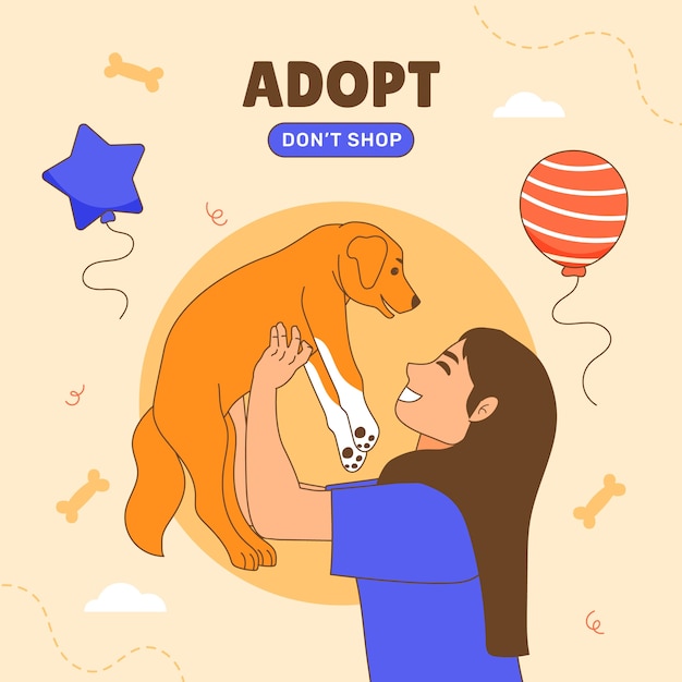 Hand drawn adopt a dog illustration