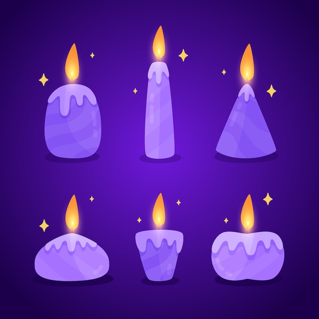 Hand drawn advent candles collection