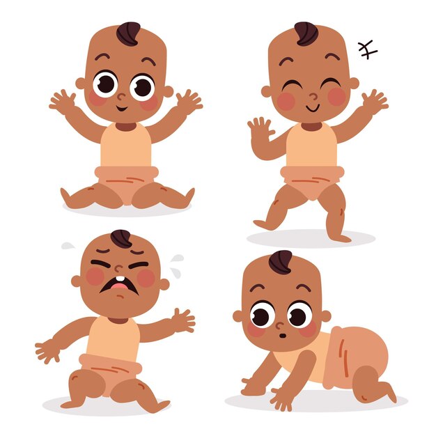 Hand drawn african american baby