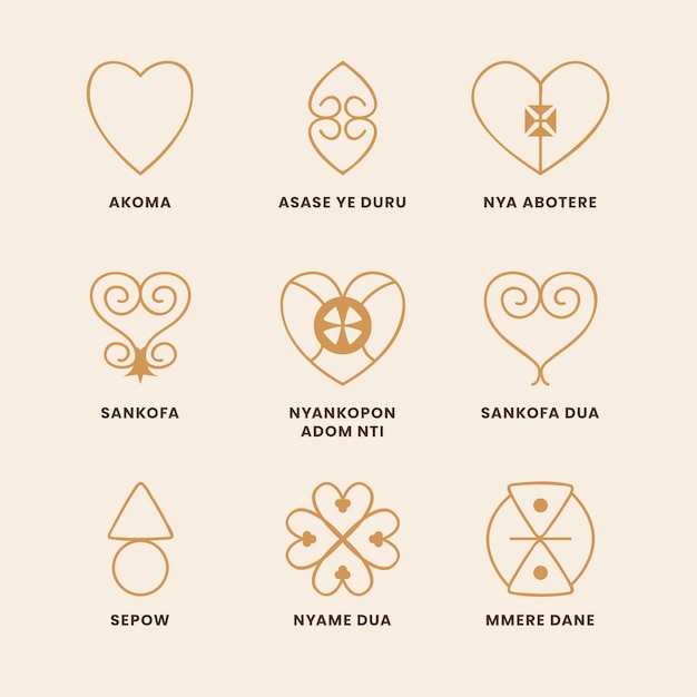 Free vector hand drawn african symbol set