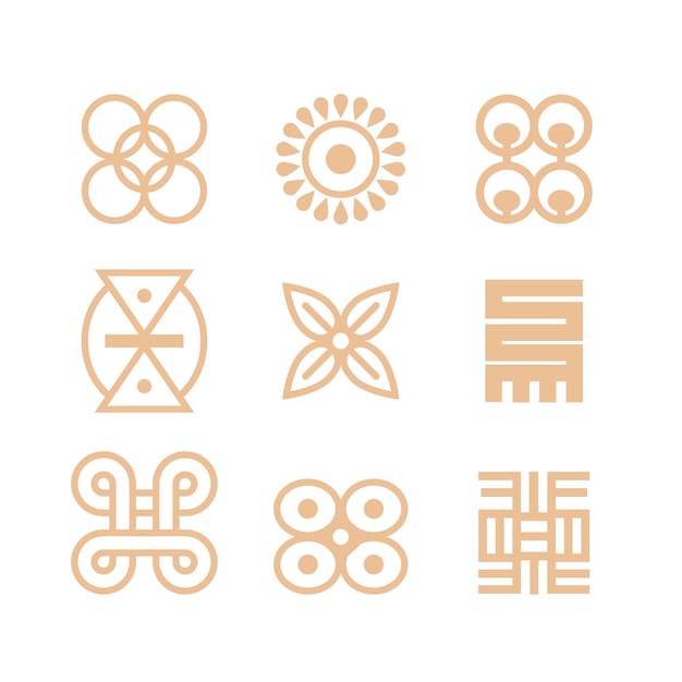 Free vector hand drawn african  symbol set