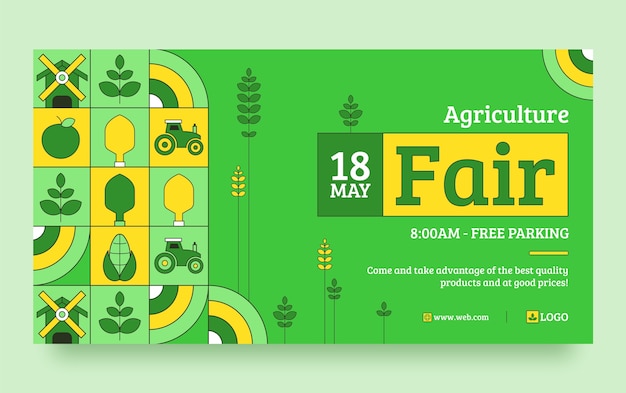 Free Vector hand drawn agriculture company facebook template