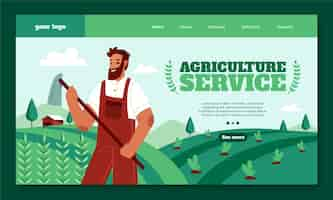 Free vector hand drawn agriculture company landing page