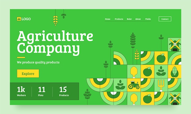 Free Vector hand drawn agriculture company landing page