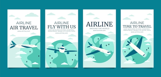 Free Vector hand drawn airline fluid shapes instagram stories