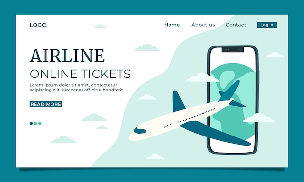 Free Vector hand drawn airline fluid shapes landing page