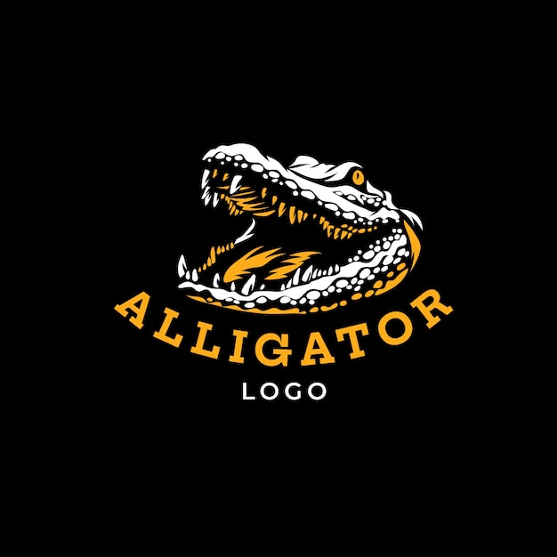 Free Vector hand drawn alligator logo template