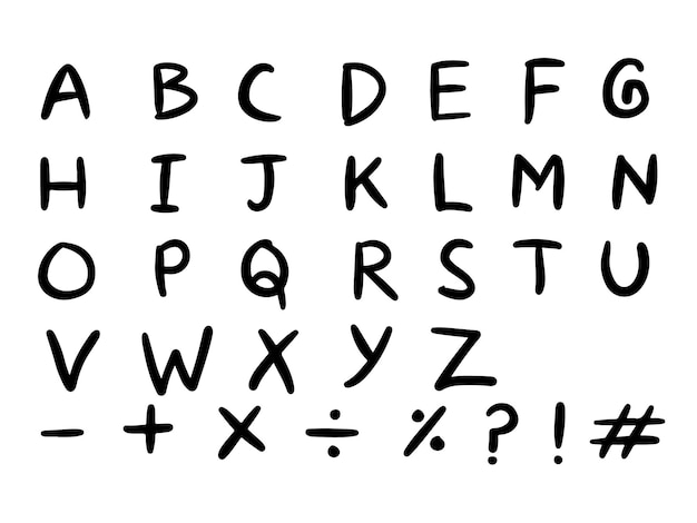 Free Vector hand drawn alphabet doodle style design set