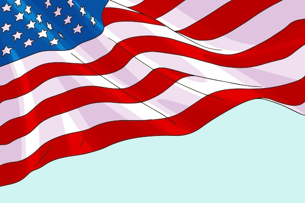 Hand drawn american flag background