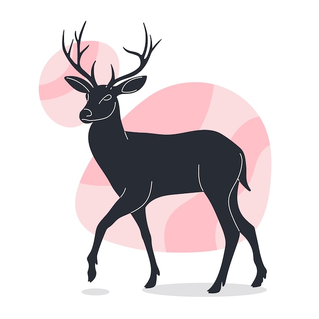 Hand drawn animal silhouette illustration