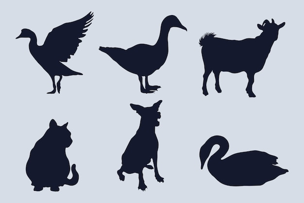 Hand drawn animal silhouette