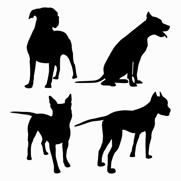 Hand drawn animals silhouette illustration