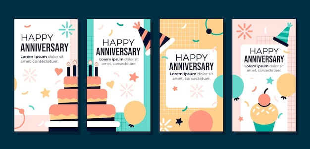 Free Vector hand drawn anniversary template design