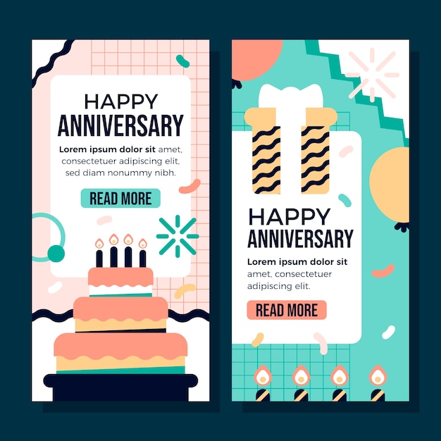 Free Vector hand drawn anniversary template design