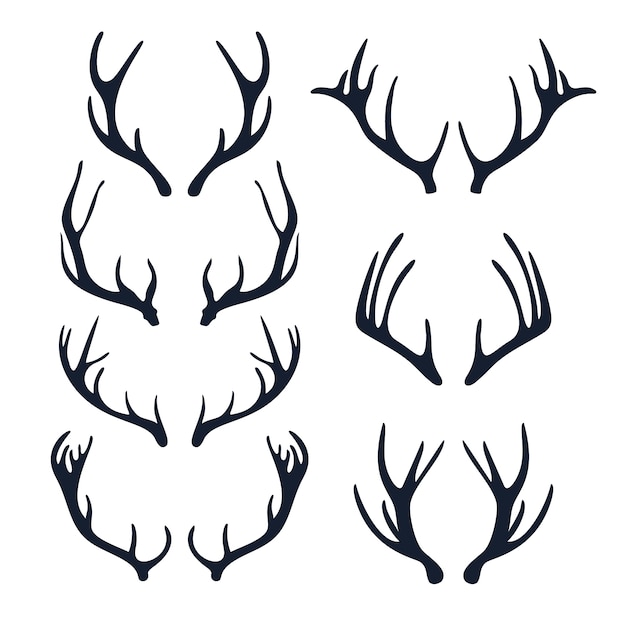 Hand drawn antler silhouette