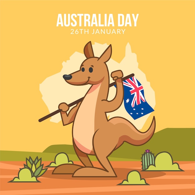 Free vector hand drawn australia day
