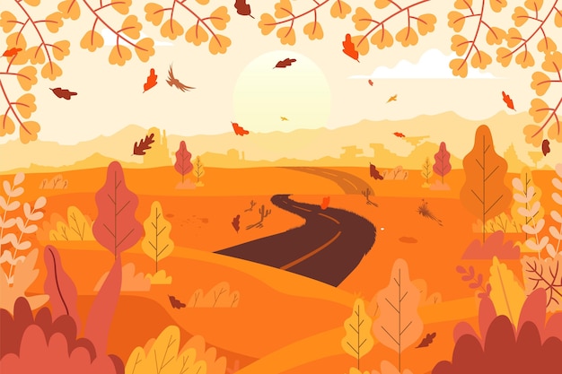 Free vector hand drawn autumn background