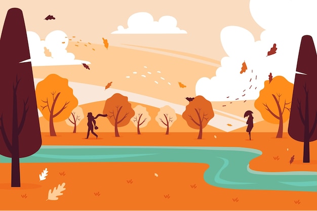 Free Vector hand drawn autumn background