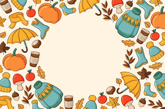 Hand drawn autumn background