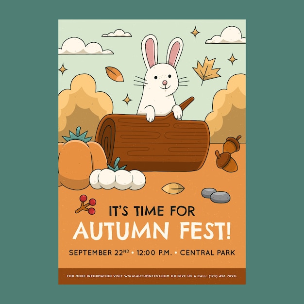 Free Vector hand drawn autumn celebration vertical poster template