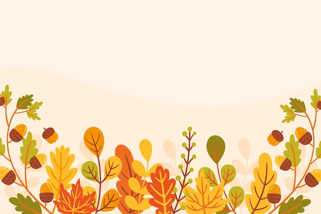 Hand drawn autumn leaves background