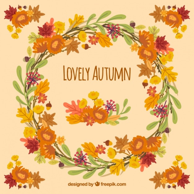 Free Vector hand drawn autumn wreath 