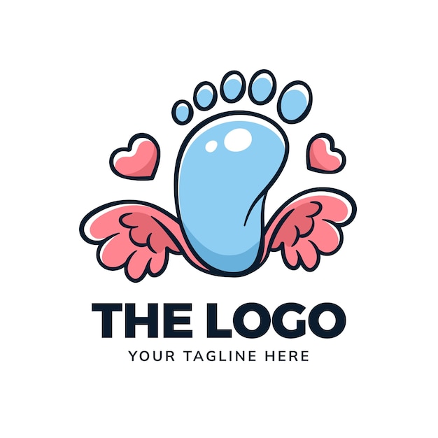 Free Vector hand drawn baby foot logo design