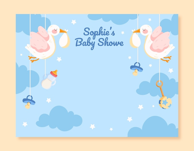 Free Vector hand drawn baby shower photocall template