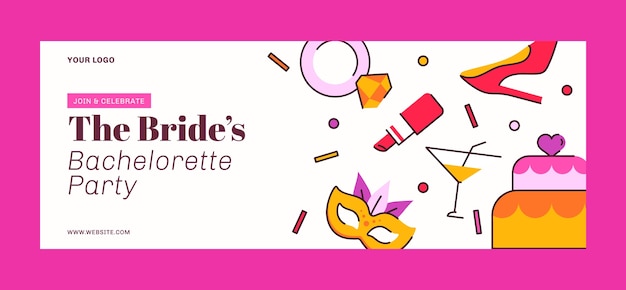 Free vector hand drawn bachelorette party facebook cover