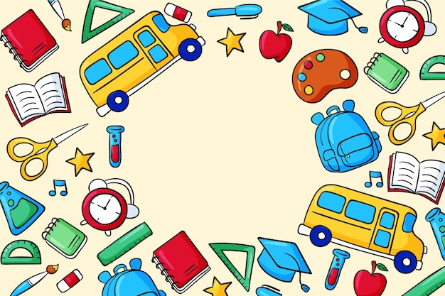 Free vector hand drawn back to school background