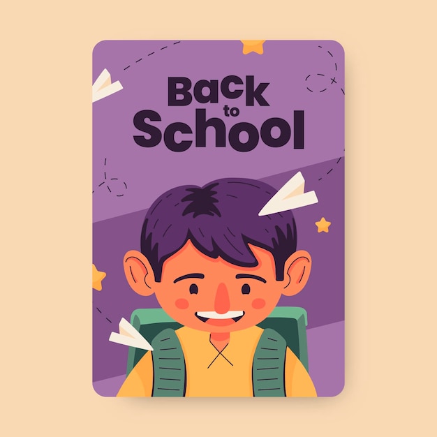 Hand drawn back to school card template