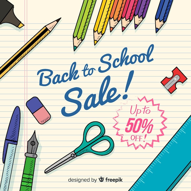 Free Vector hand drawn back to school sales