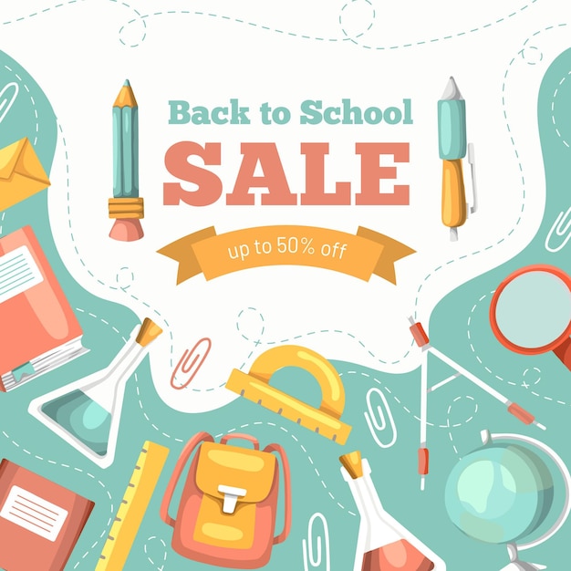 Free vector hand drawn back to school sales