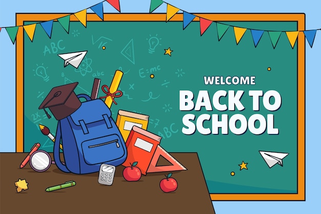 Free vector hand drawn background for back to school season