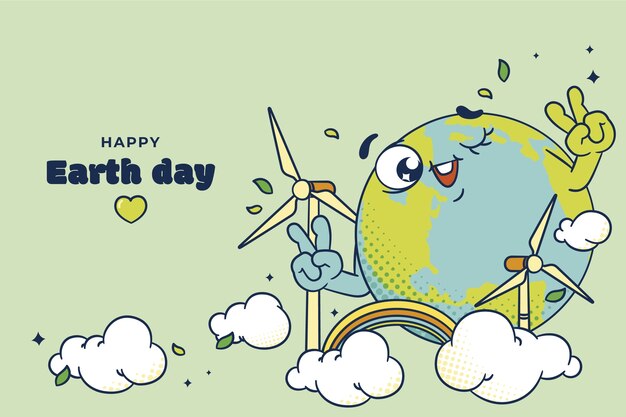 Hand drawn background for earth day celebration