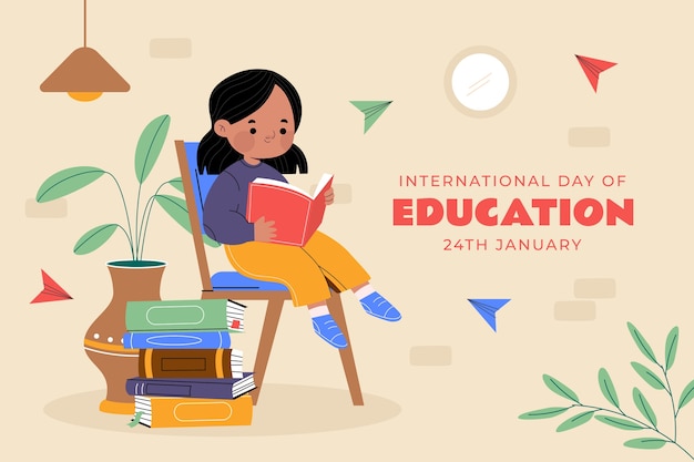 Free vector hand drawn background for international day of education